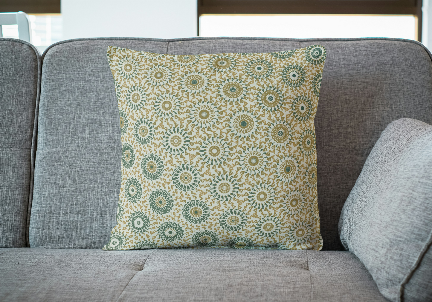 Olive Linen Freeform Pattern