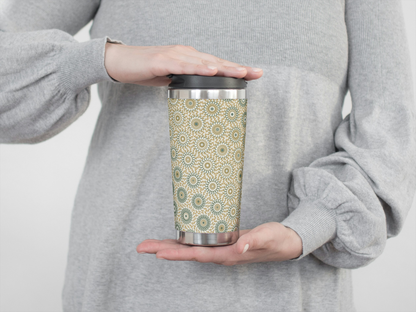 Olive Linen Freeform Pattern