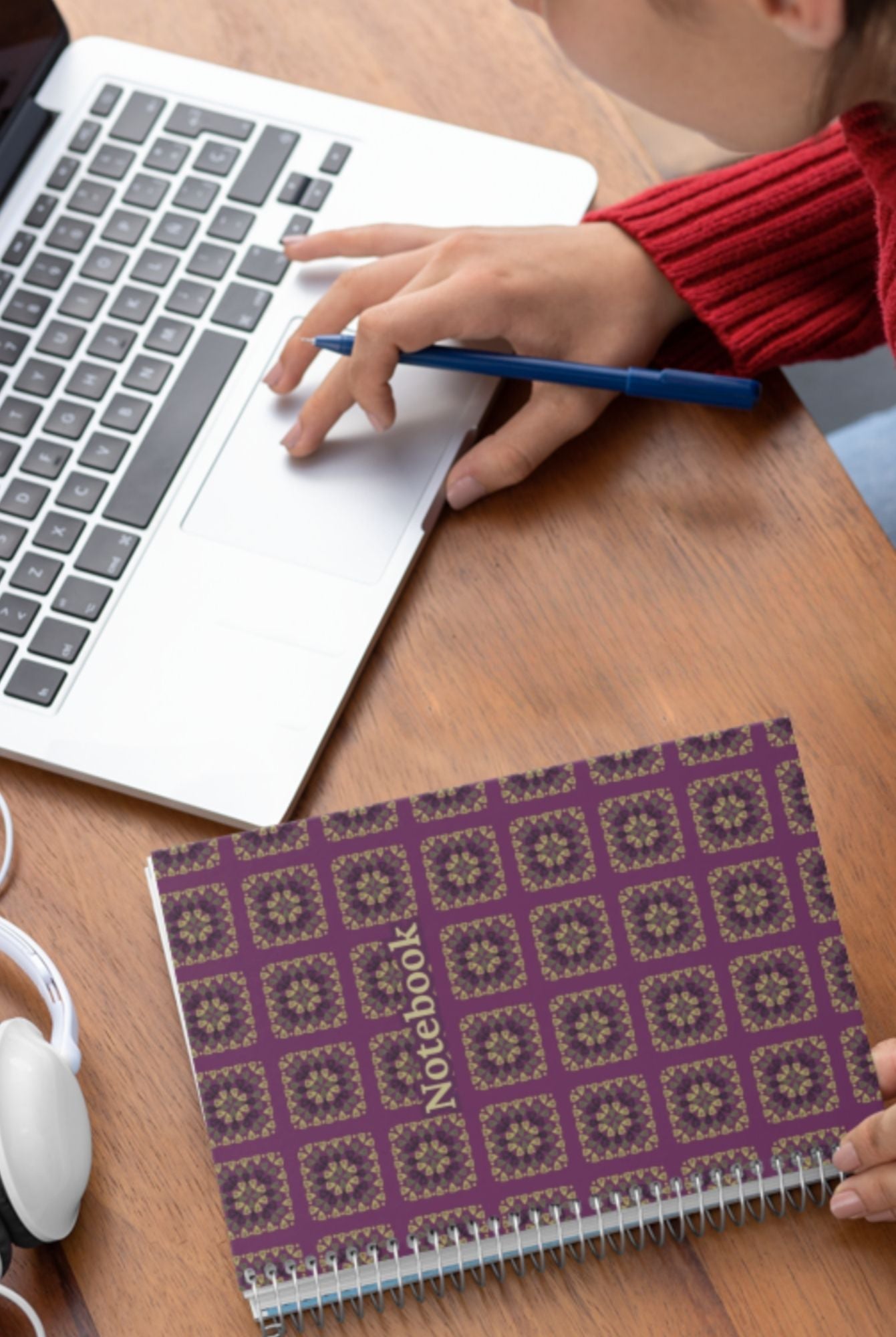 Crochet Print Spiral Notebook Journal
