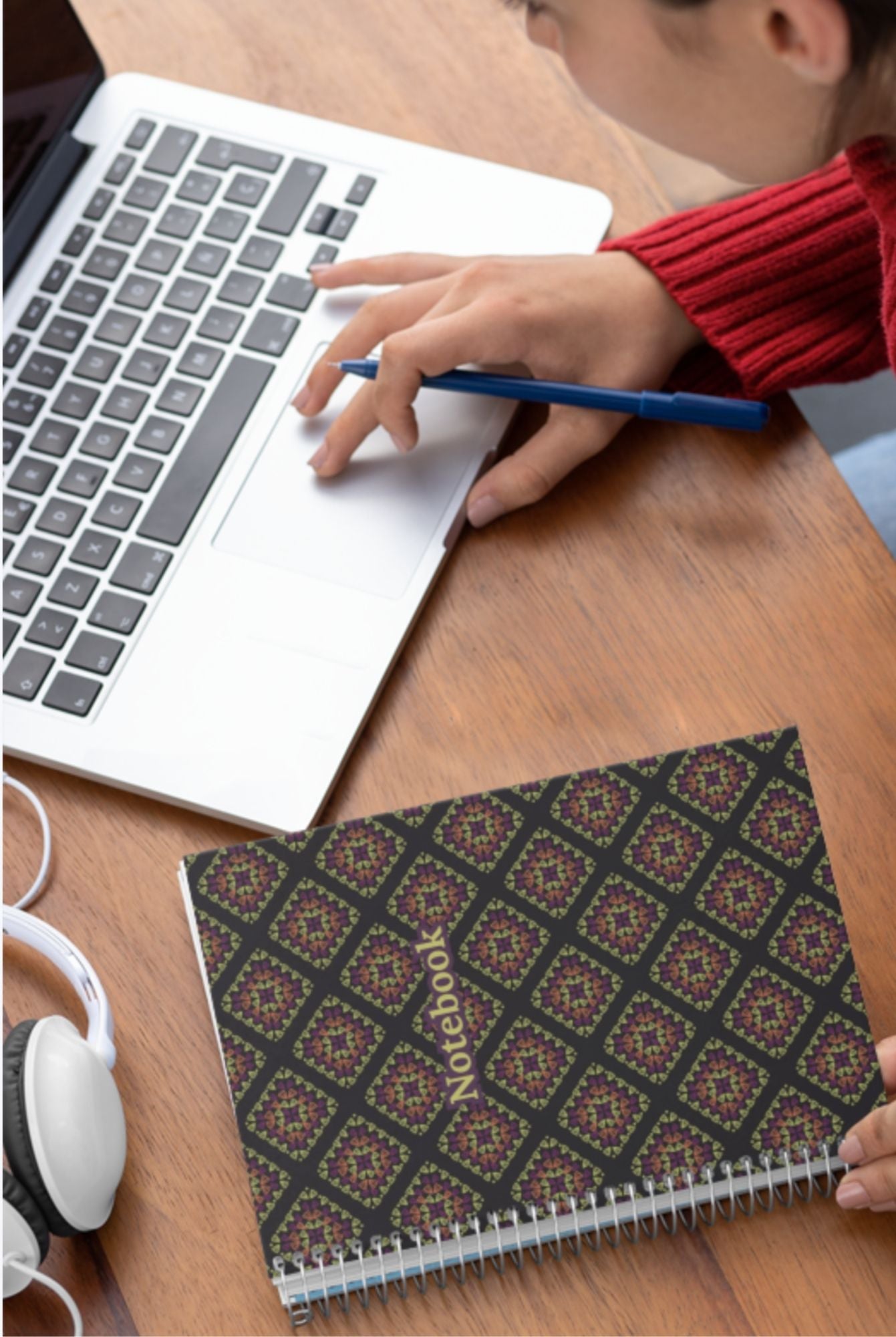 Crochet Print Spiral Notebook Journal
