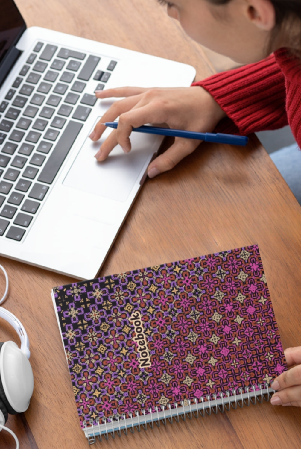 Crochet Print Spiral Notebook Journal