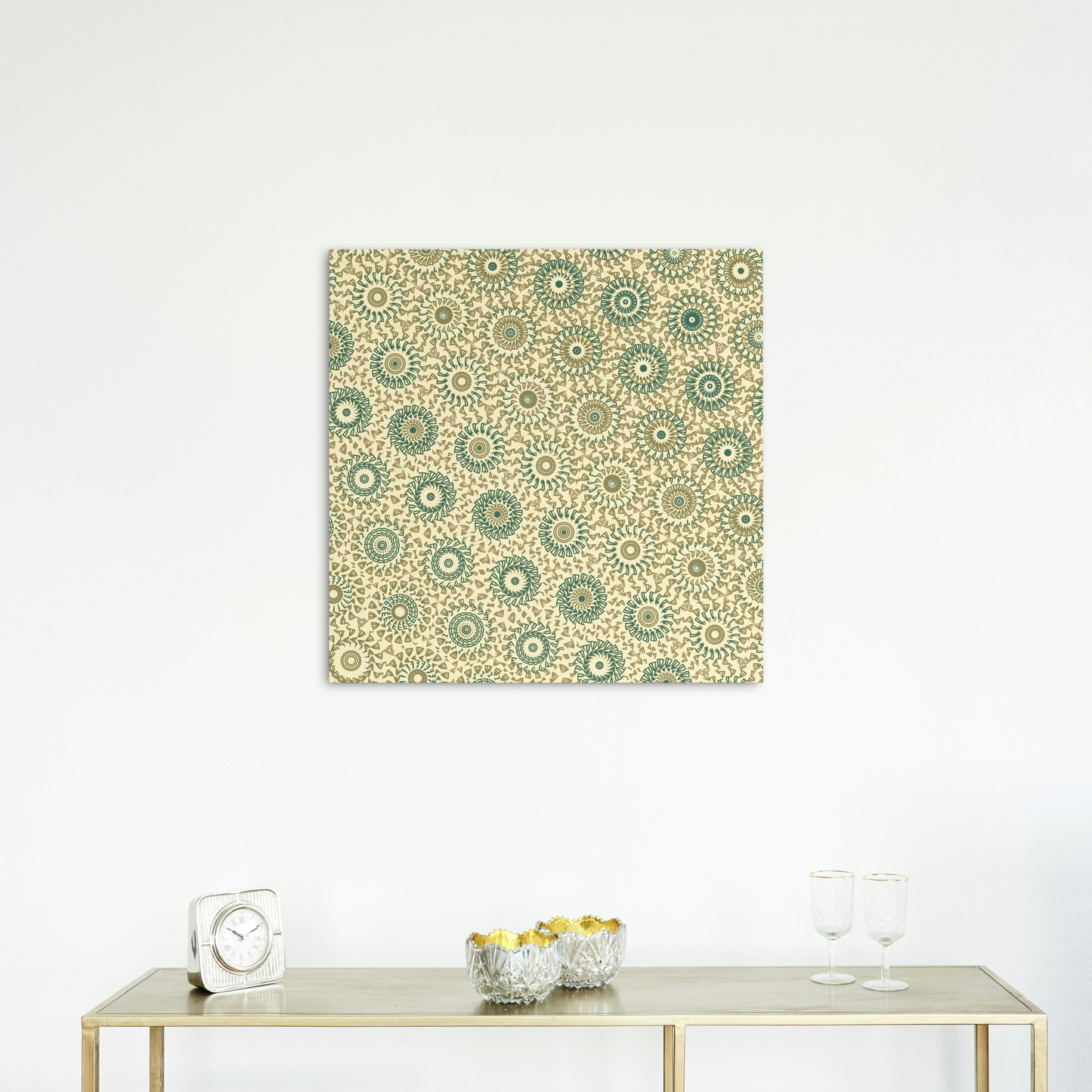 Ivory Linen Freeform Pattern