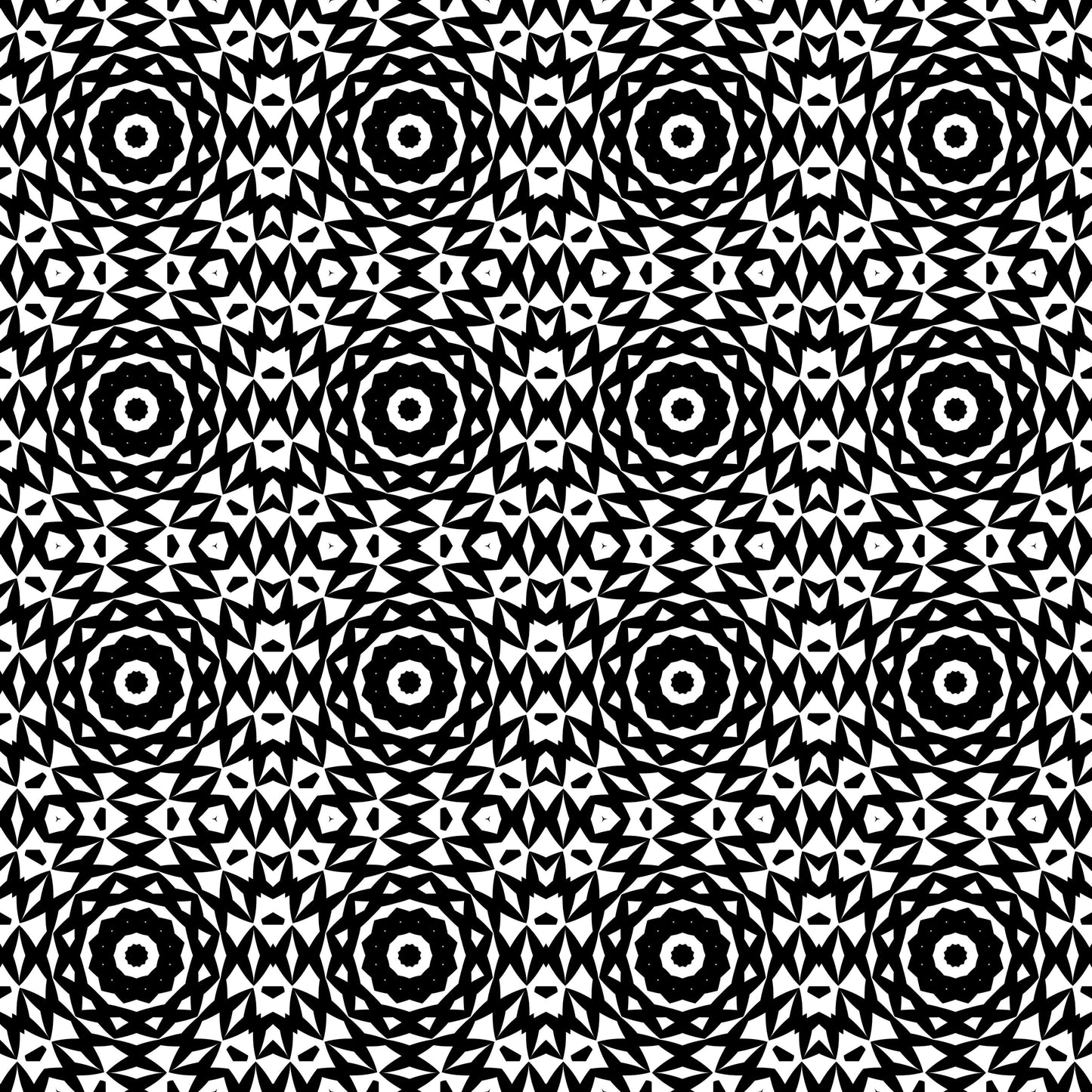 Monochrome Maze Crochet-Inspired Floral Seamless Print