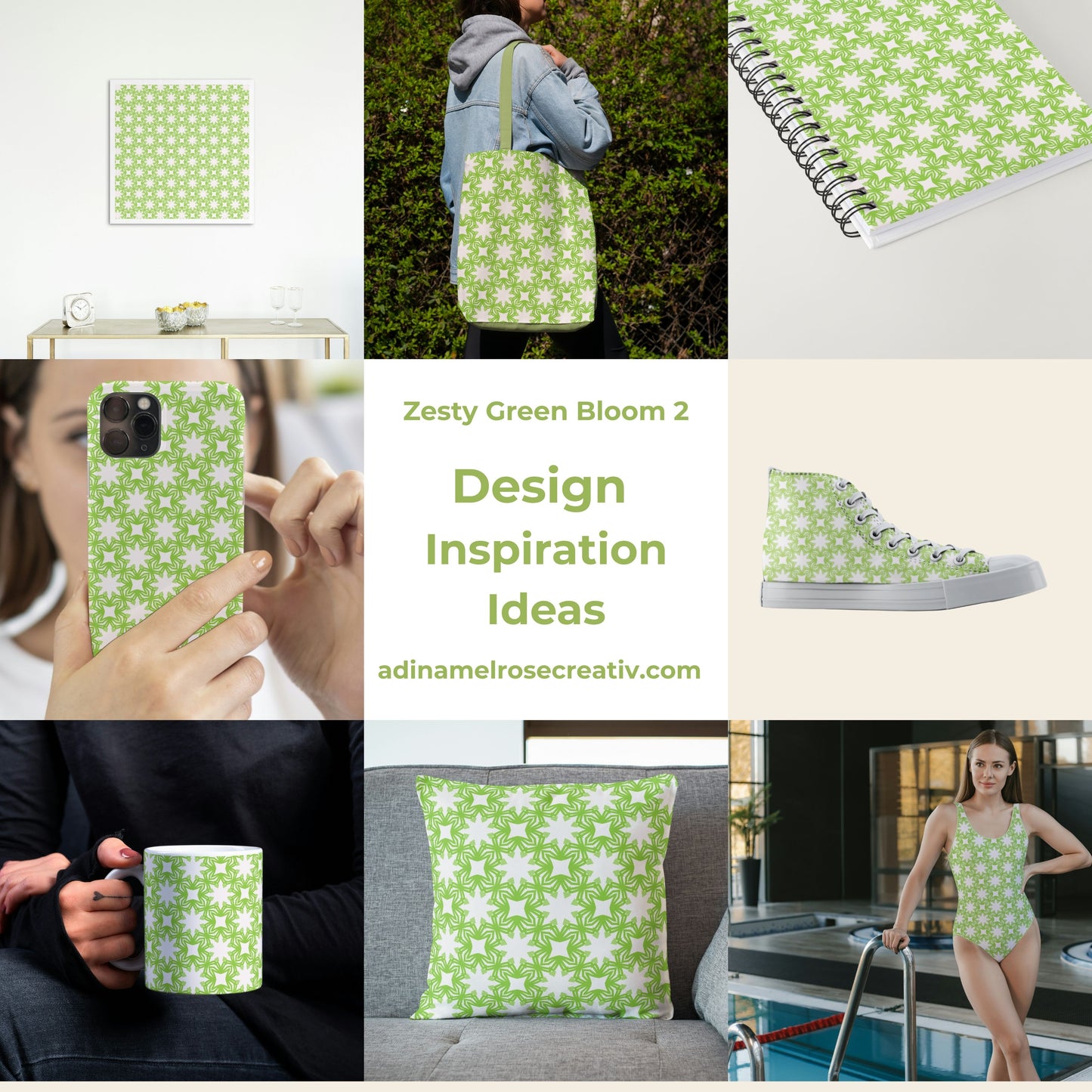 Zesty Green Bloom 2 Pattern