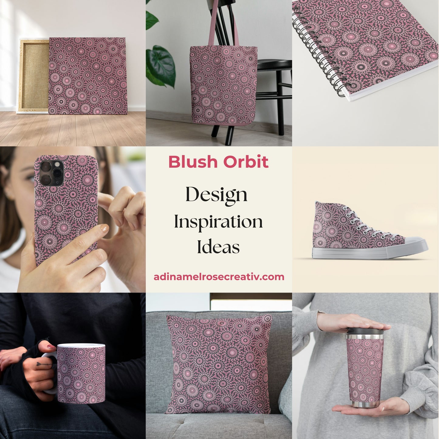 Blush Orbit Lace Wheel Freeform Pattern