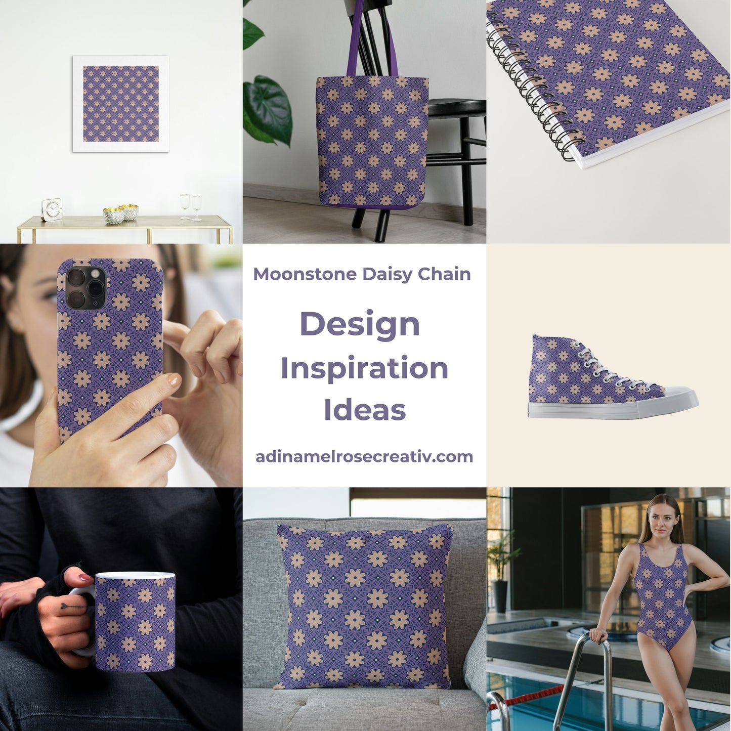 Moonstone Daisy Chain Floral Pattern