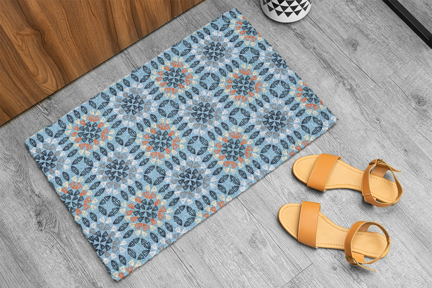 Ocean Mandala Granny Squares Seamless Print