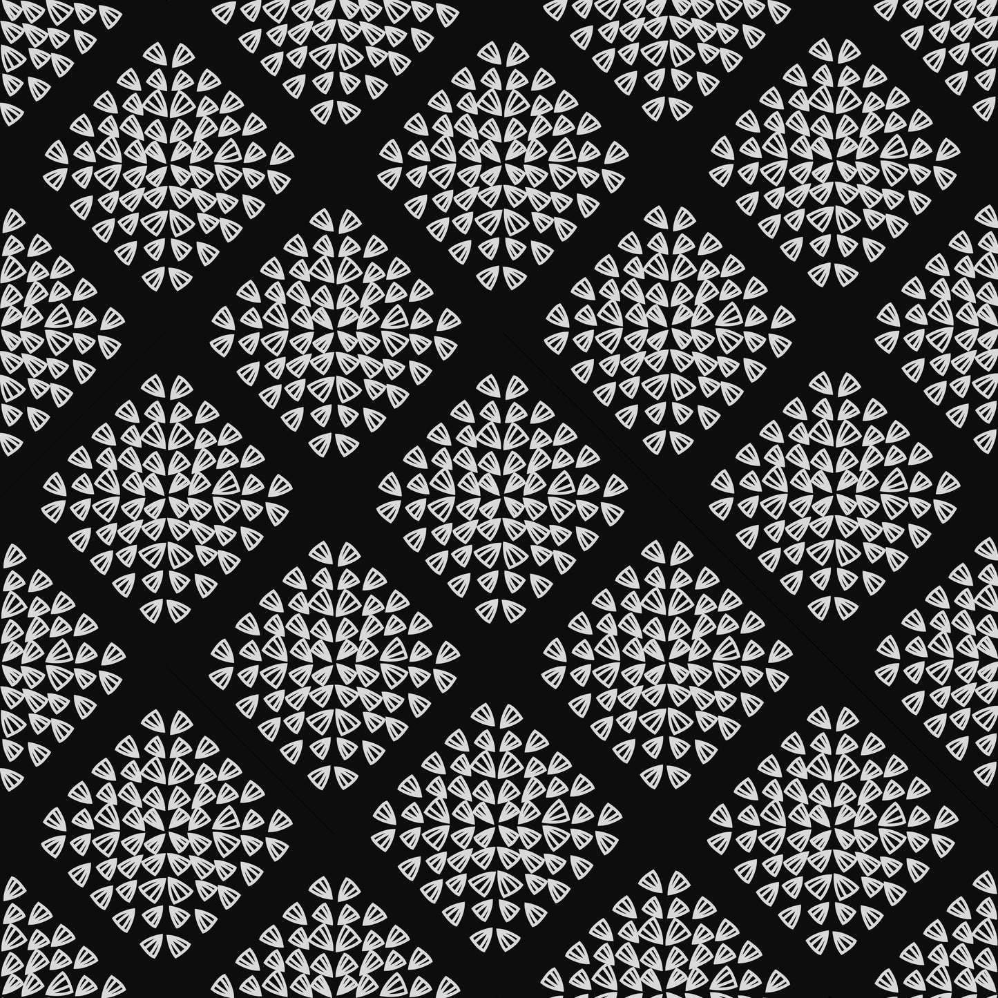 Ebony Monochrome Granny Squares Seamless Print