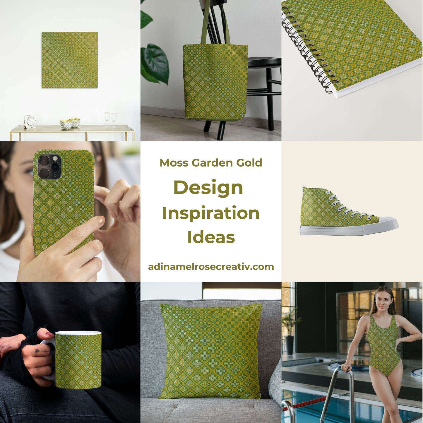 Moss Garden Gold Freeform Pattern