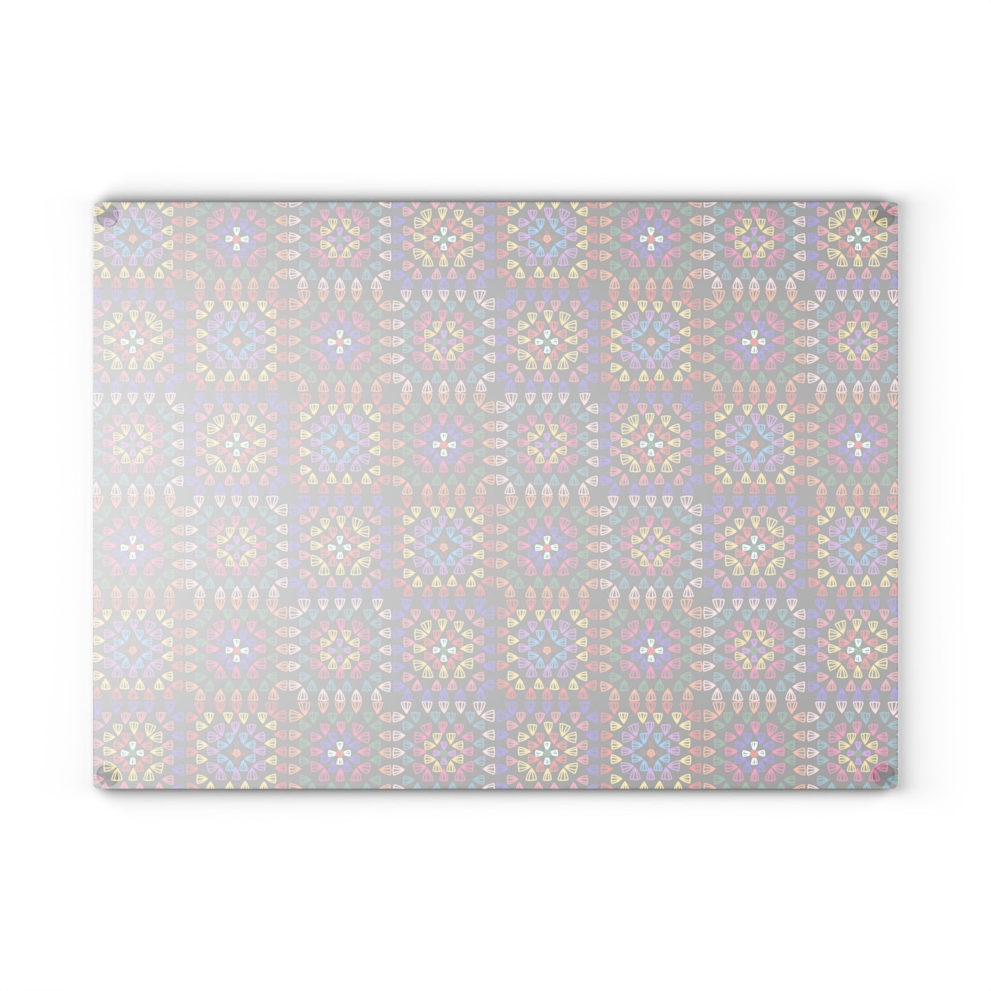 Glass Cutting Board - Rainbow Radiance Crochet-Inspired