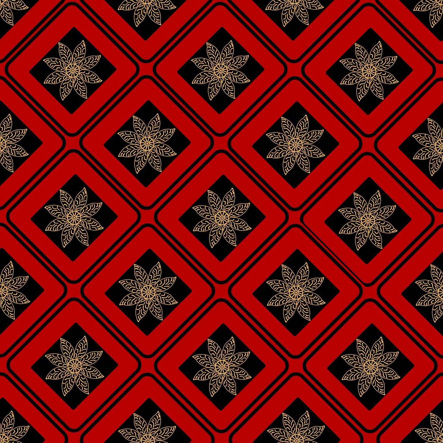 Scarlet Noir Granny Squares Floral Print