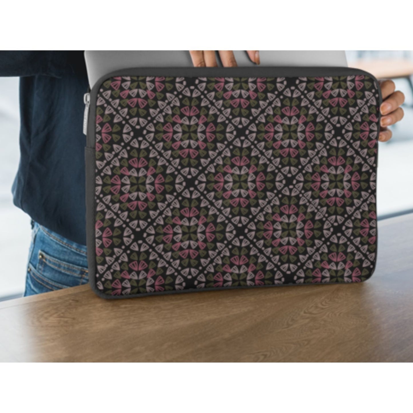 Blush Green Granny Square Seamless Print
