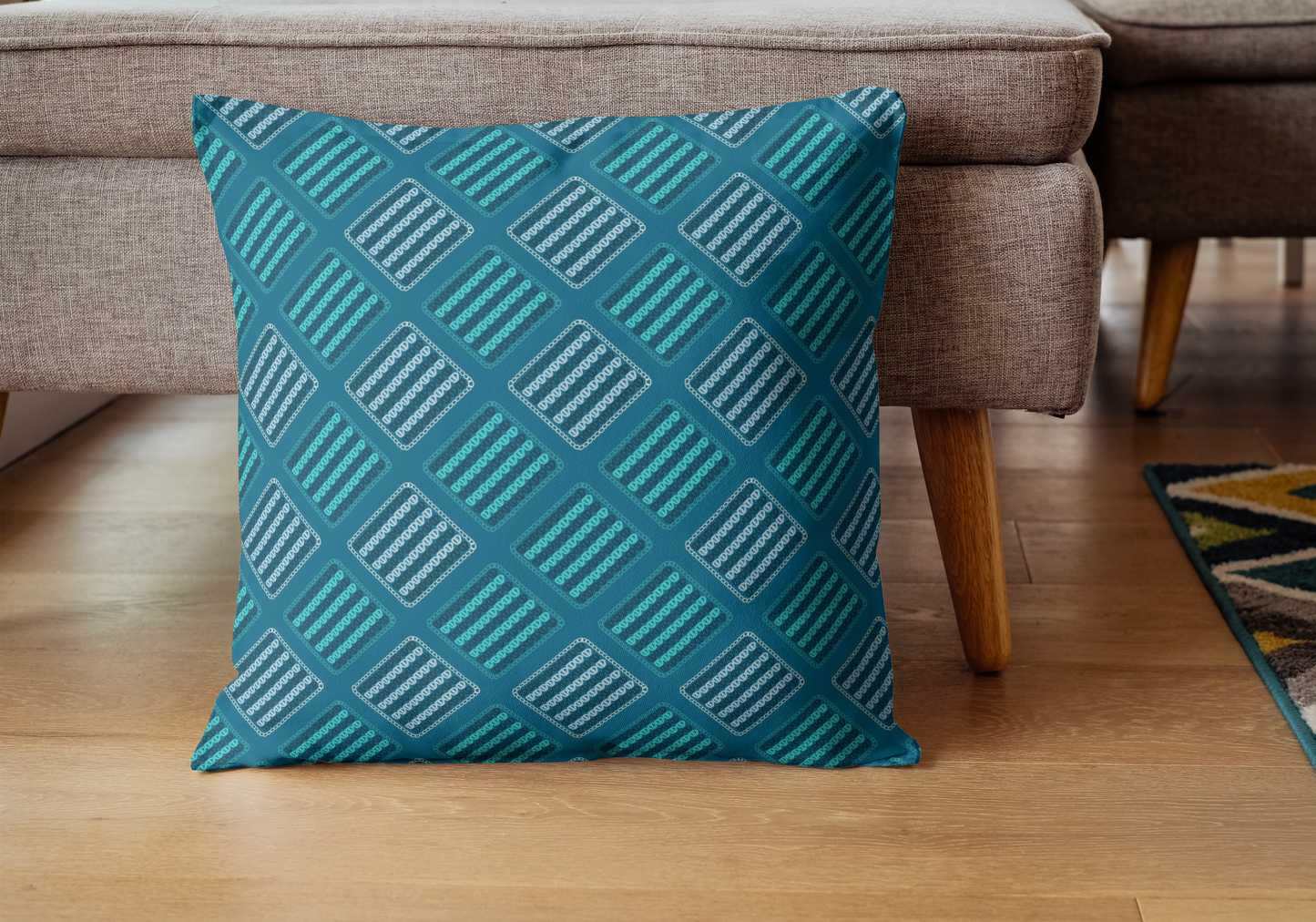 Chunky Afghan Ocean Waves Granny Squares Print
