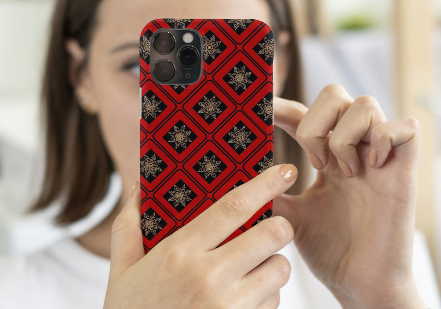 Scarlet Noir Granny Squares Floral Print