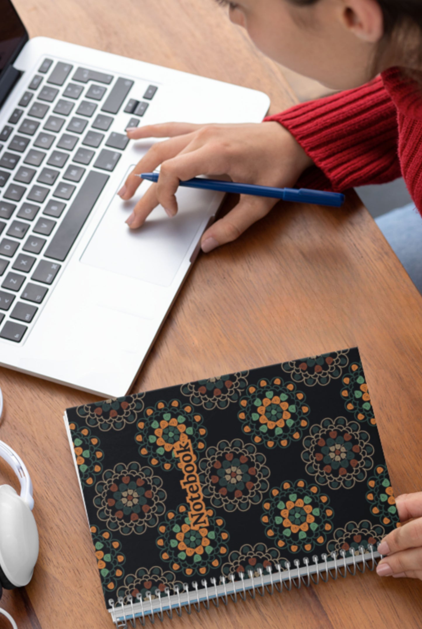 Crochet Mandala Floral Pattern Spiral Notebook Journal