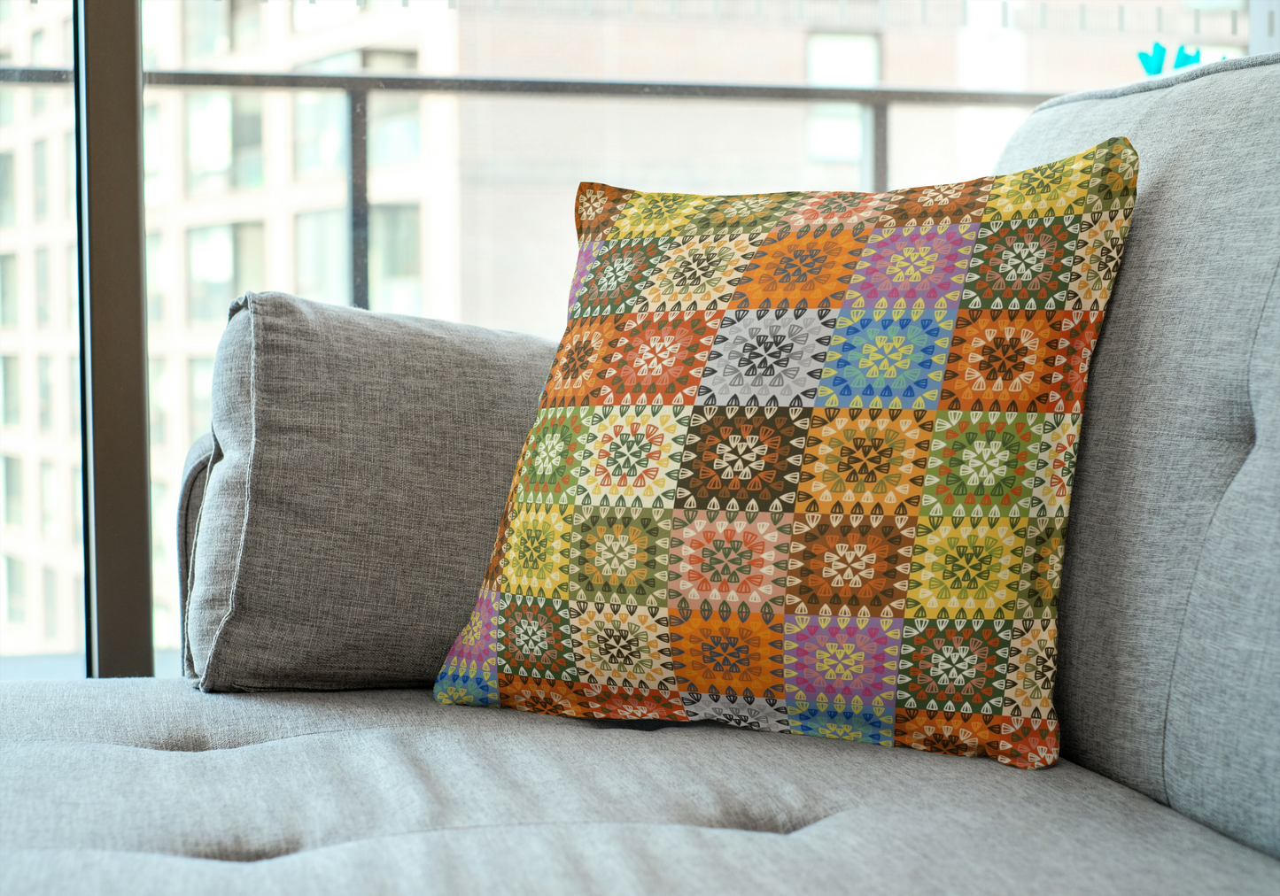 Gypsy Tapestry Granny Squares Seamless Print