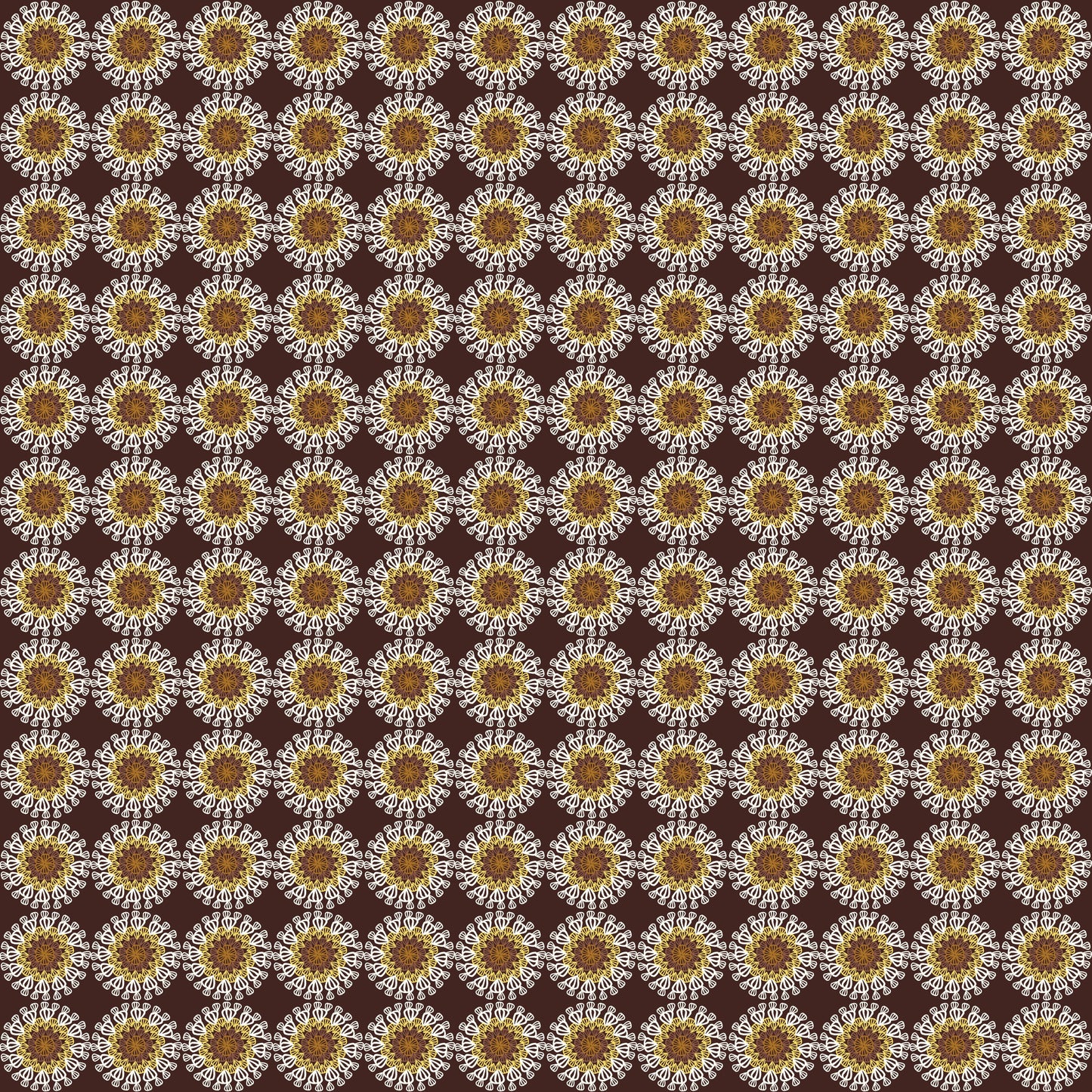 Sunflower Granny Circles Seamless Print