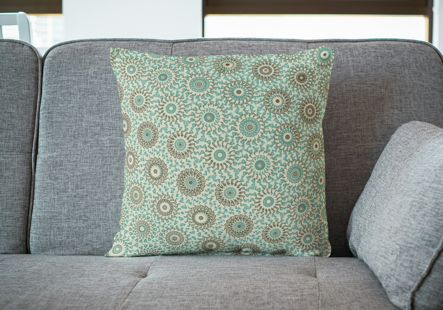 Mint Linen Freeform Pattern
