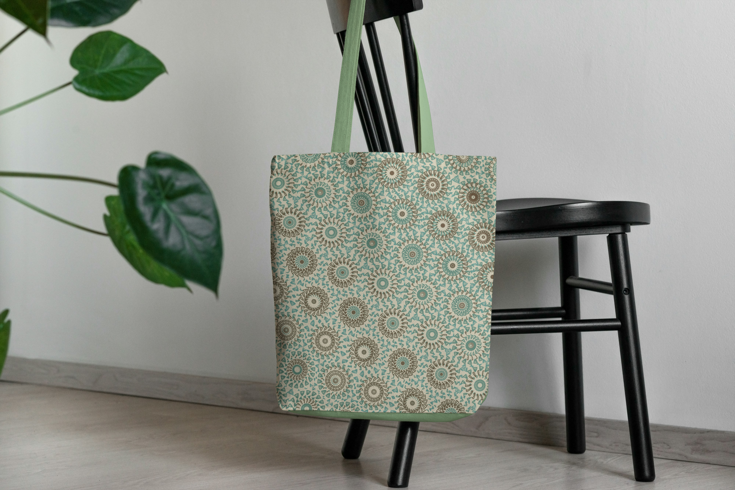 Mint Linen Freeform Pattern