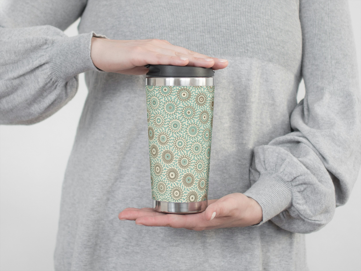 Mint Linen Freeform Pattern