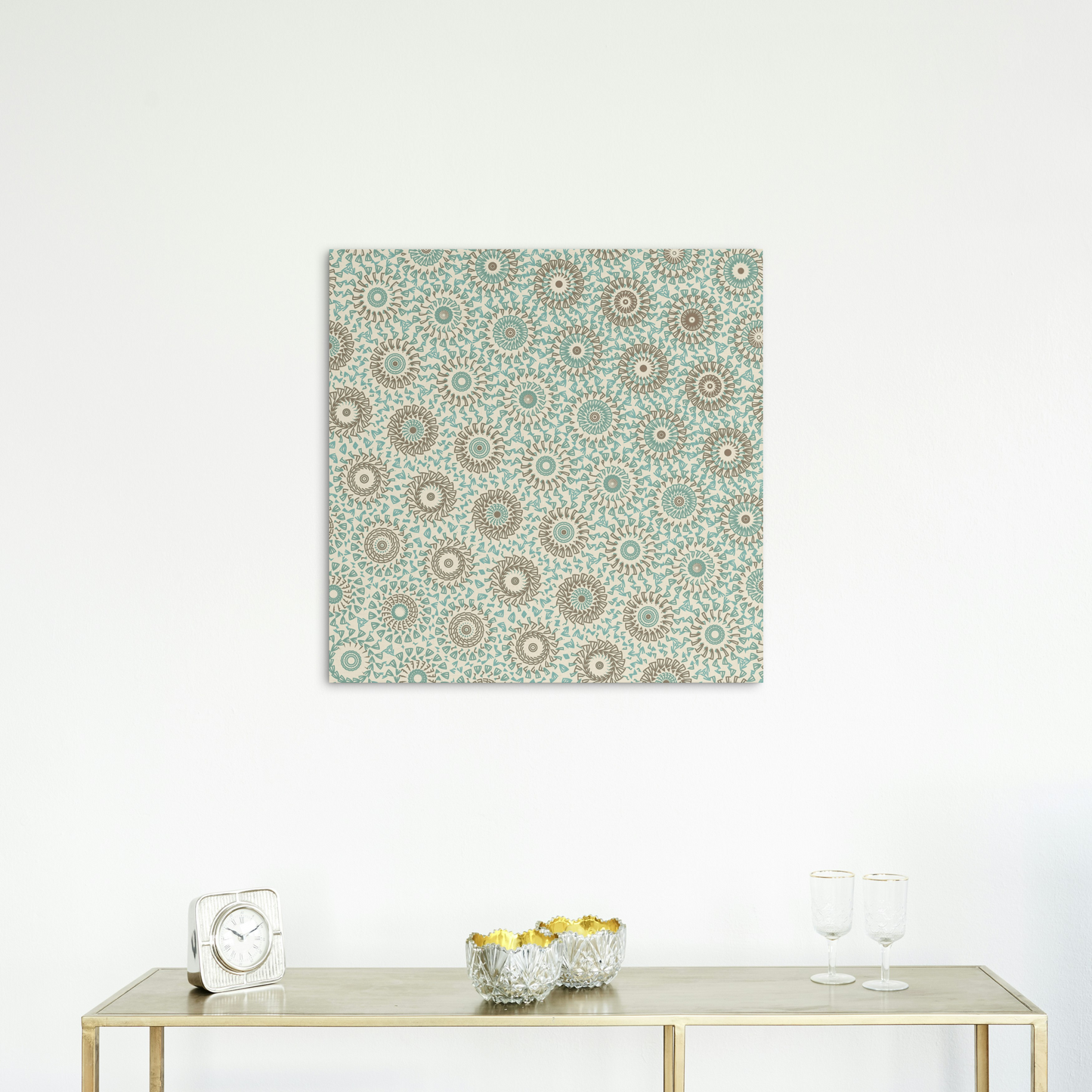 Mint Linen Freeform Pattern