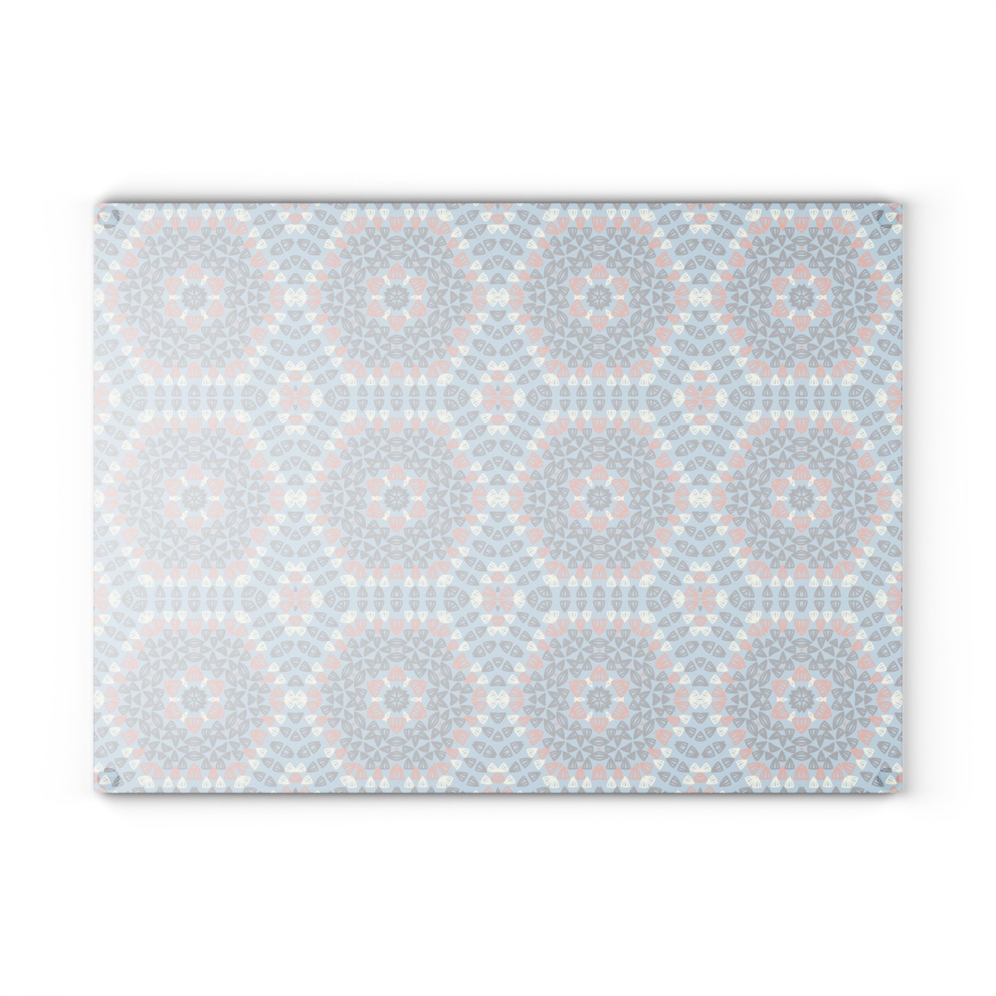 Glass Cutting Board - Azure Mandala Crochet-Inspired