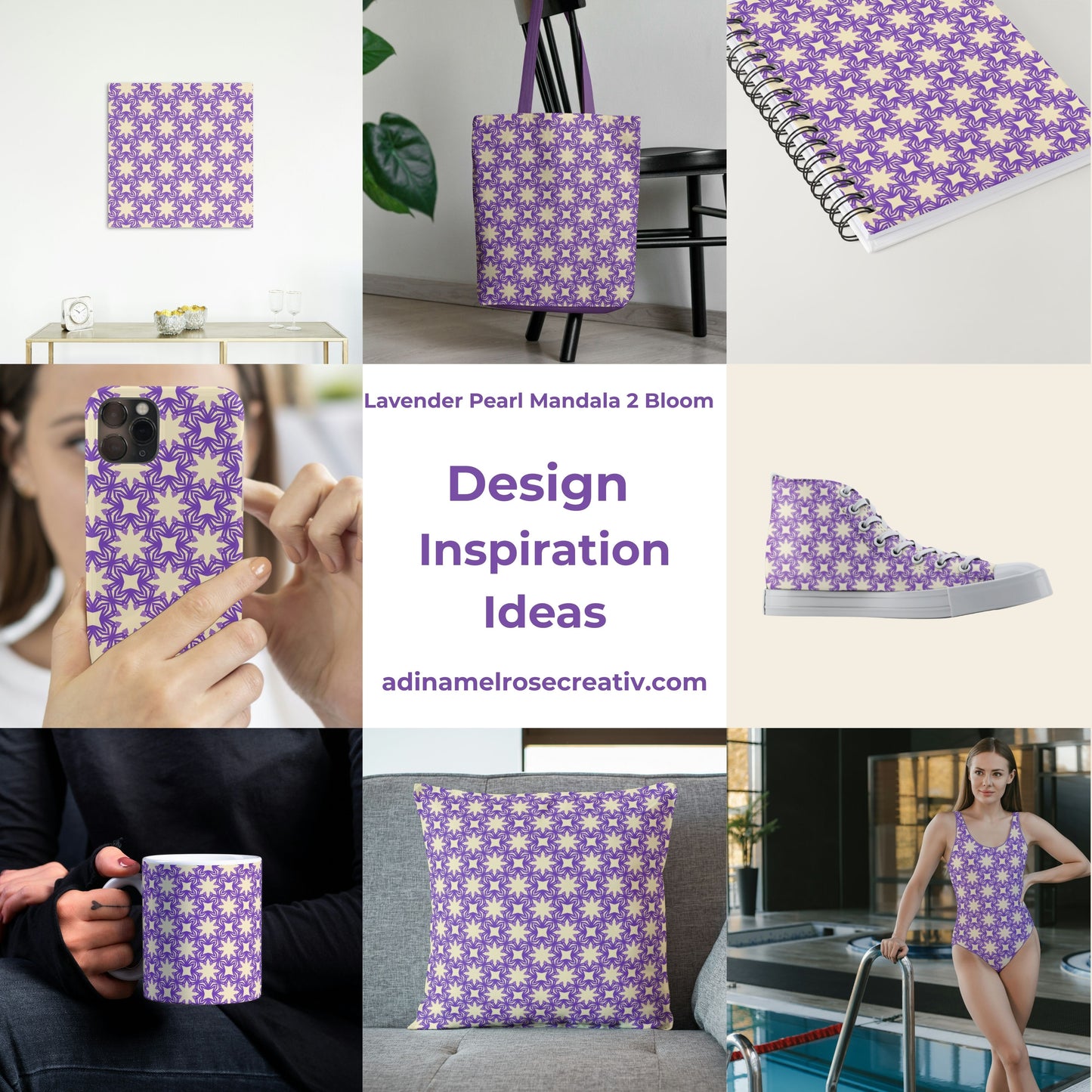 Lavender Pearl Mandala 2 Bloom Pattern