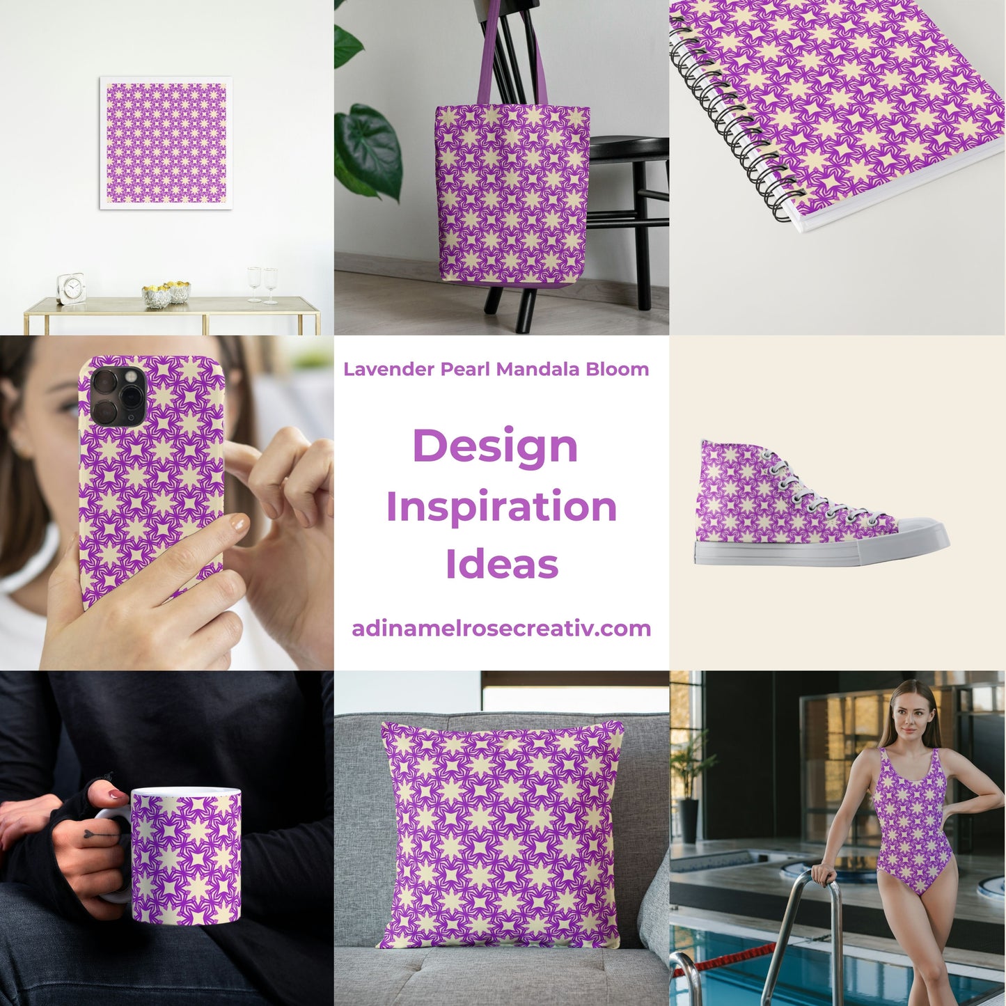 Lavender Pearl Mandala Bloom Pattern