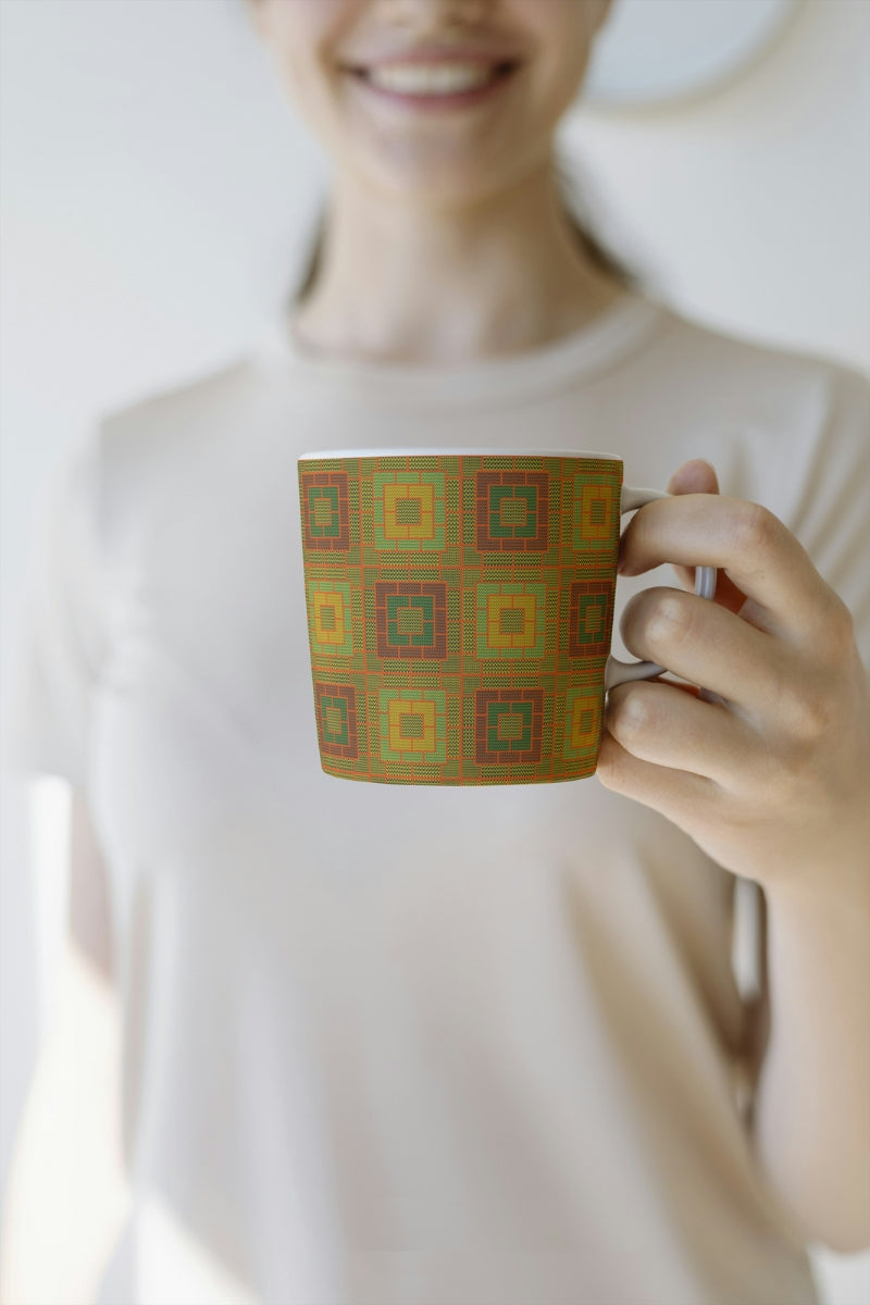 Amber Glow Knit-Inspired Geometric Seamless Pint