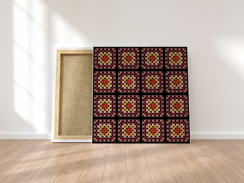 Amber Threads Granny Squares Print