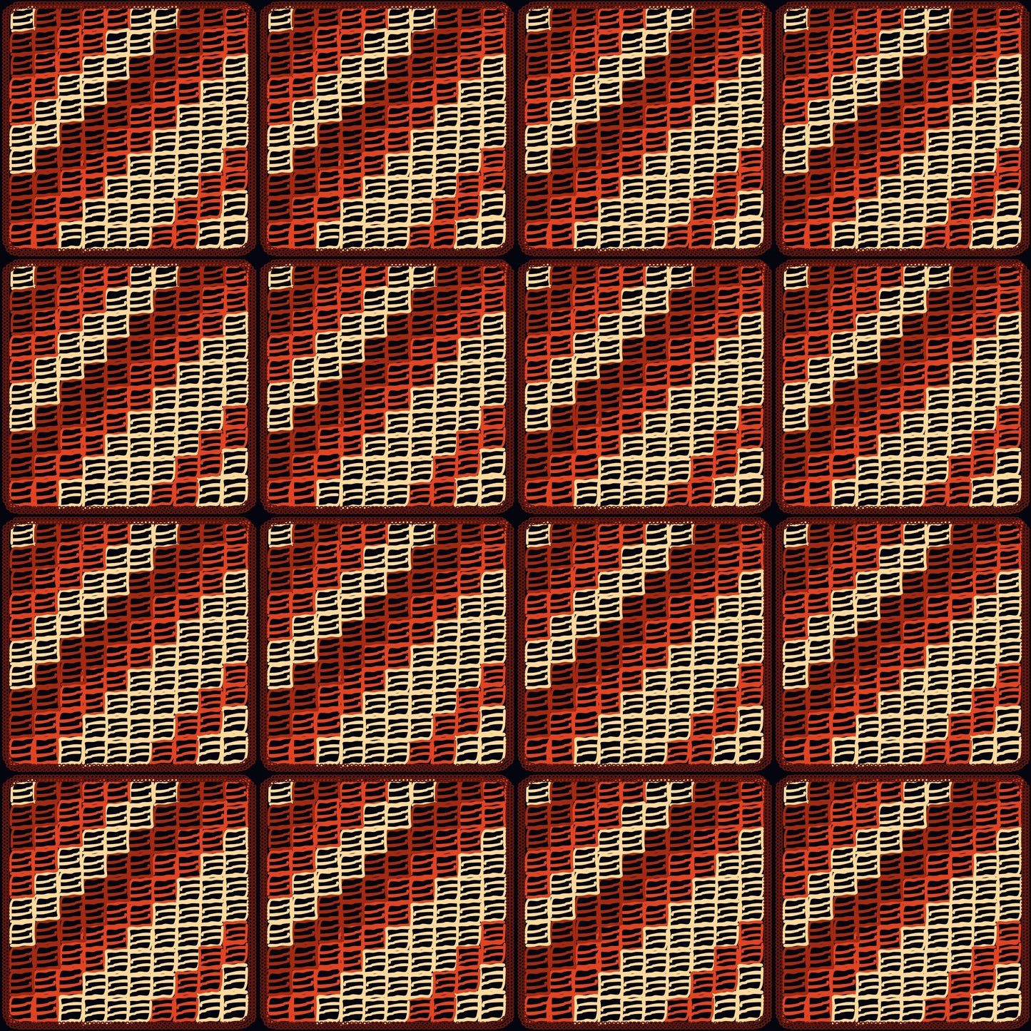 Amber Trellis Lattice Granny Squares Seamless Print