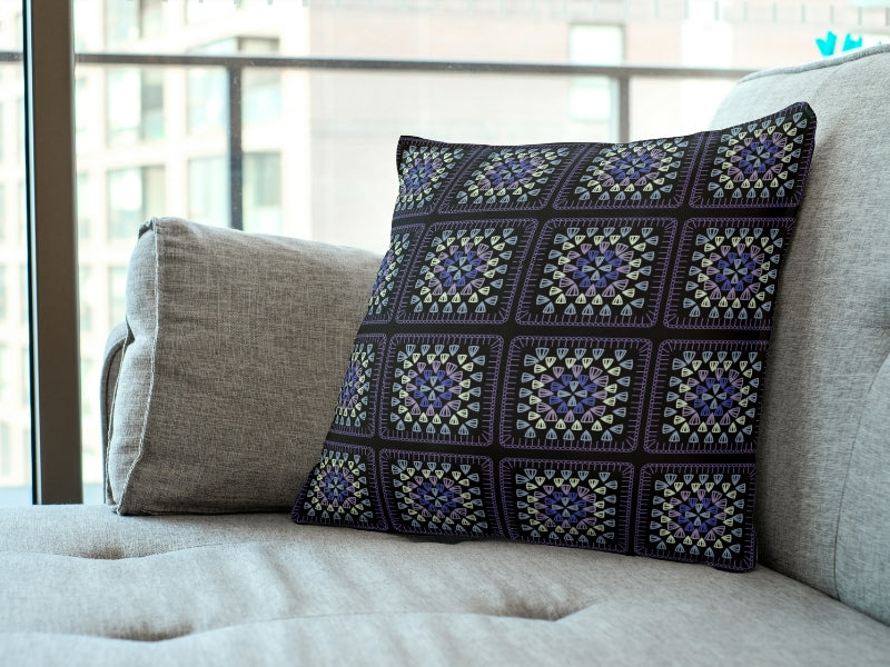 Amethyst Harmony Embroidery Granny Squares Print