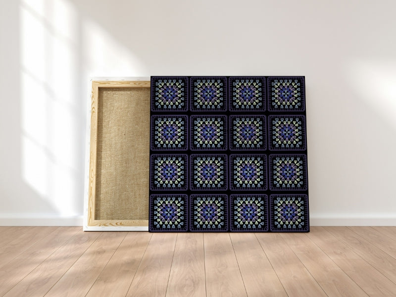 Amethyst Harmony Embroidery Granny Squares Print