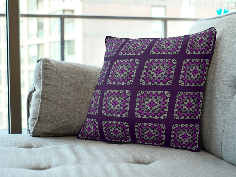 Amethyst Weave Granny Squares Seamless Print