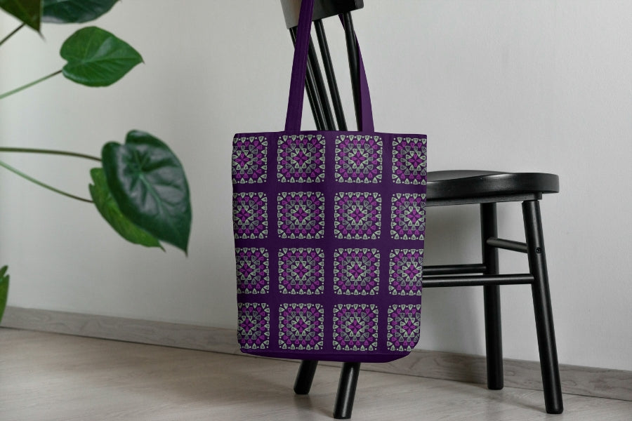 Amethyst Weave Granny Squares Seamless Print