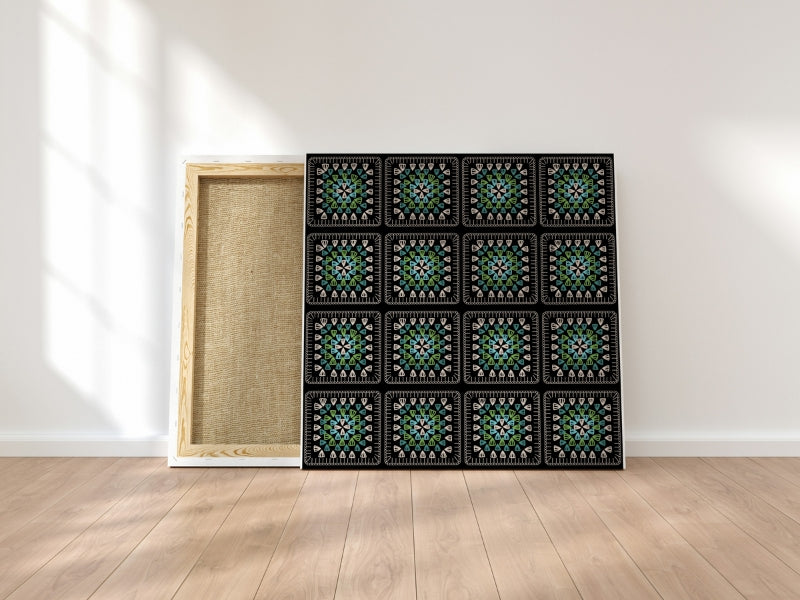 Apple Meadow Granny Squares Print