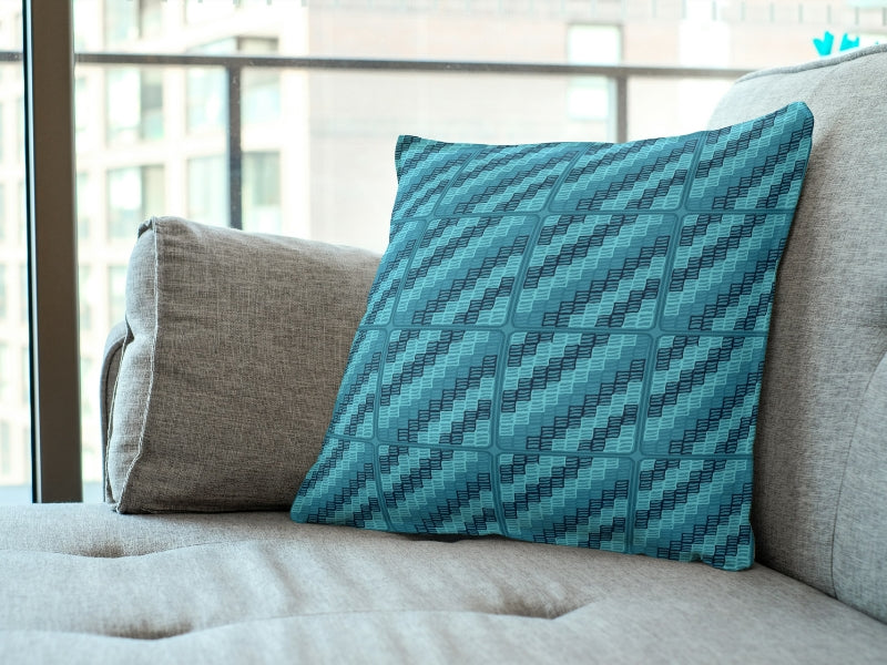 Aqua Turquoise Trellis Lattice Granny Squares Seamless Print