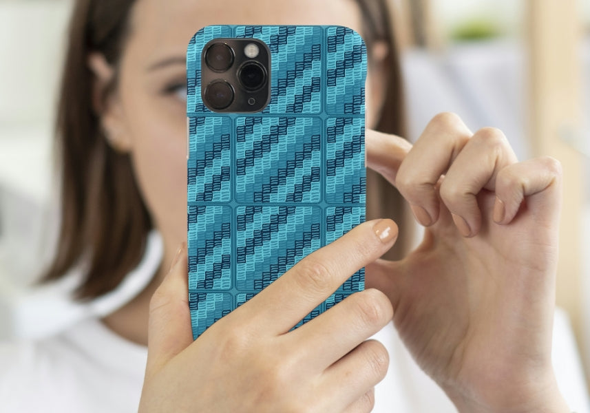 Aqua Turquoise Trellis Lattice Granny Squares Seamless Print