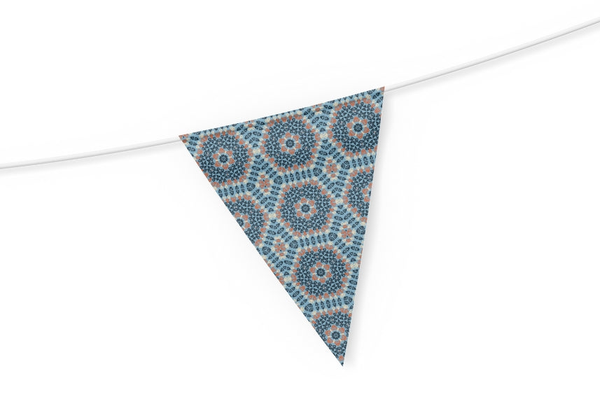 Azure Mandala Granny Squares Seamless Print