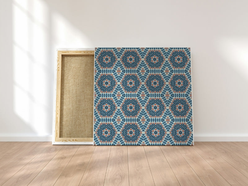 Azure Mandala Granny Squares Seamless Print