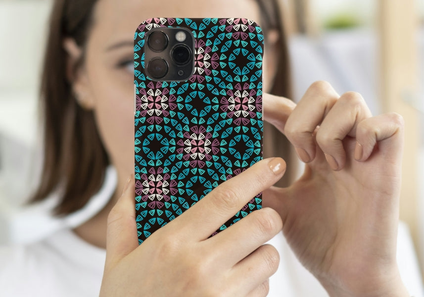 Crochet Granny Black GRD Lattice Turquoise