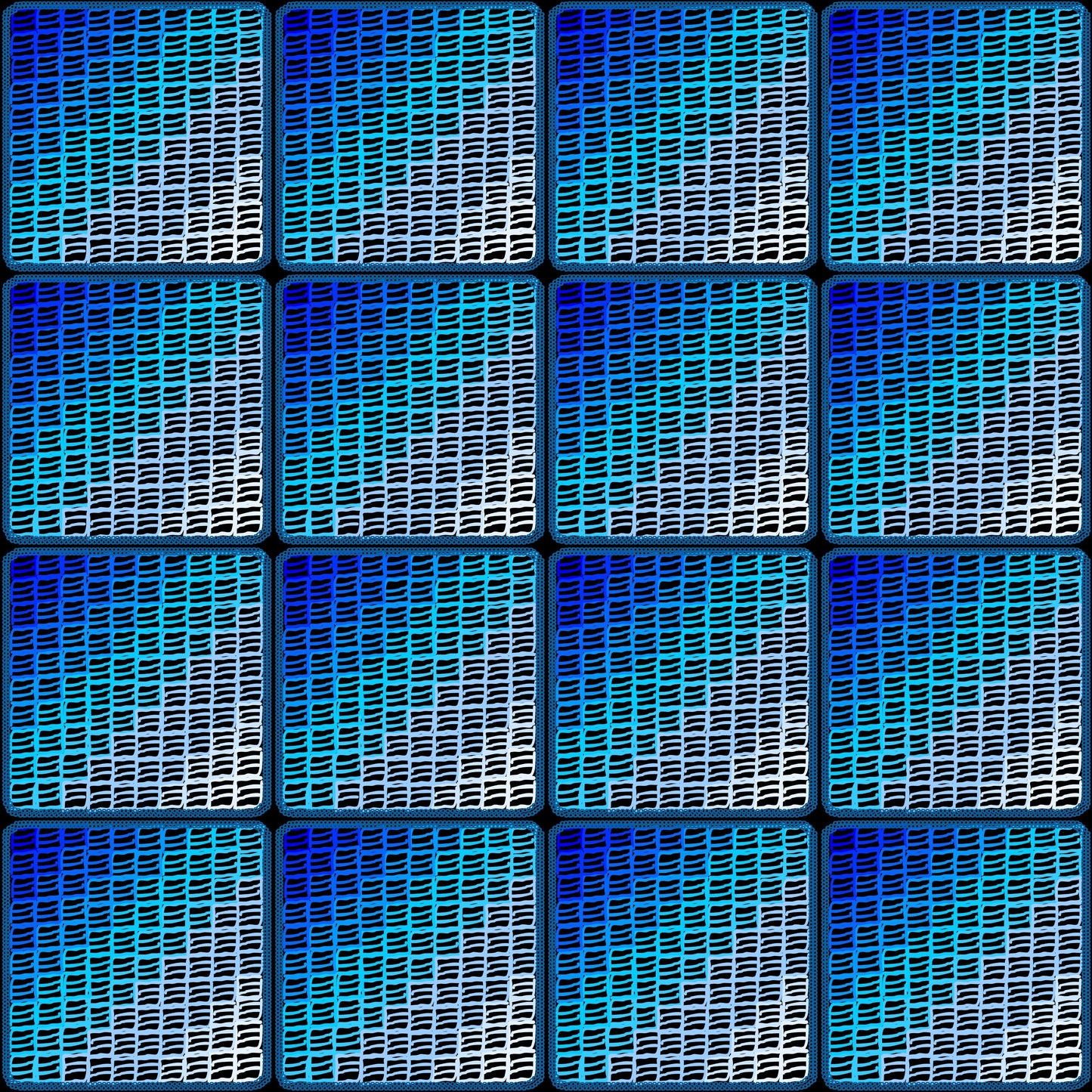 Blue Diamond Trellis Lattice Granny Squares Seamless Print