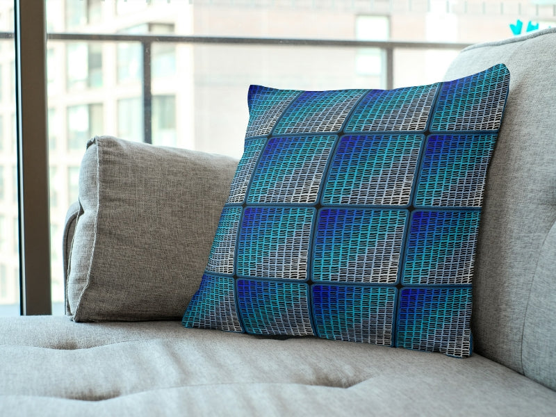Blue Diamond Trellis Lattice Granny Squares Seamless Print