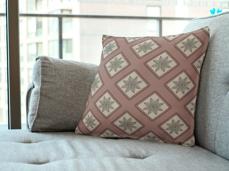 Blush Elegance Embroidery Floral Granny Squares Print