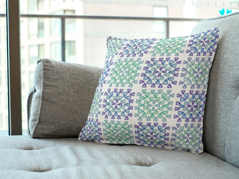 Botanic Whirl Granny Squares Seamless Print