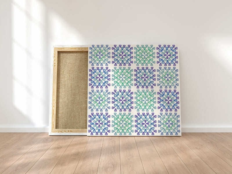 Botanic Whirl Granny Squares Seamless Print