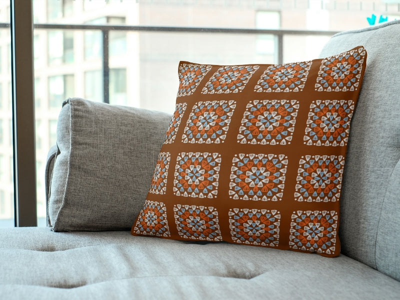 Chocolate Blend Granny Squares Print