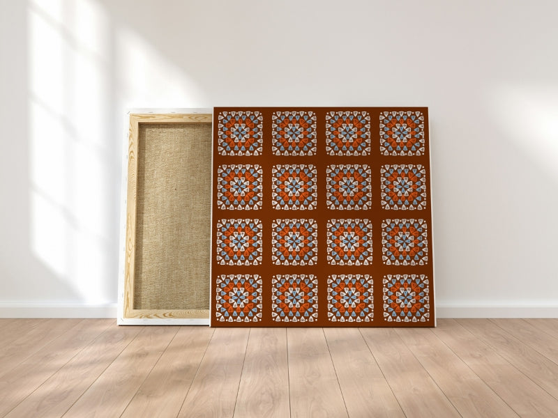 Chocolate Blend Granny Squares Print