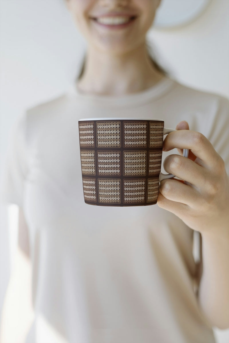 Chunky Afghan Mocha Mousse Lattice Granny Squares Seamless Print