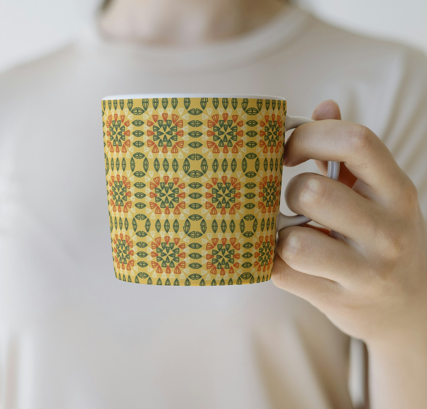 Citrus Sunset Granny Squares Seamless Print